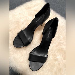 White House Black Market, Size 8.5 Black Open Toe Heels